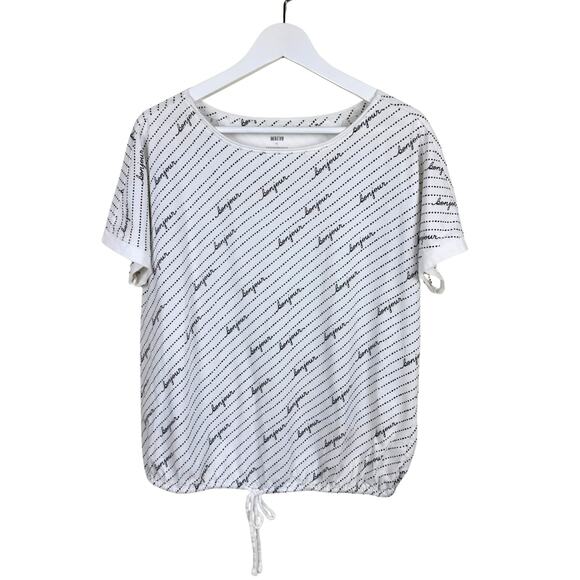 Anthropologie Maeve T Shirt Women's Small Bonjour Graphic Paris French Striped - Picture 1 of 5